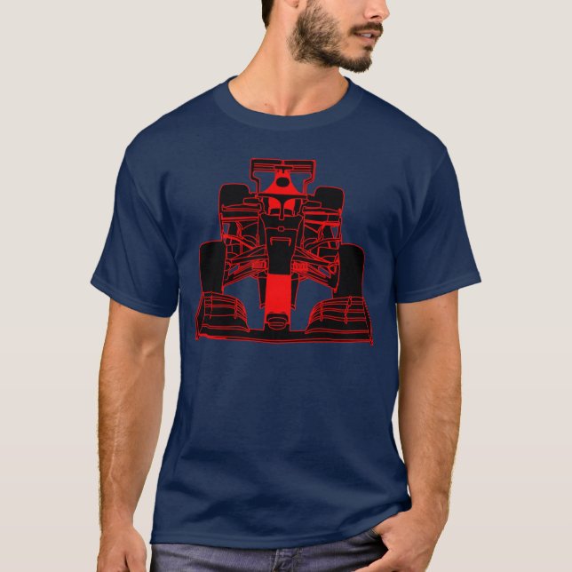 Camiseta Carro de corrida fórmula carro de corrida vermelho (Frente)