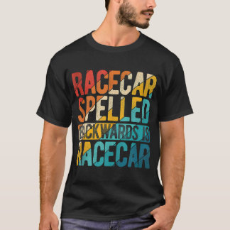 Camiseta Carro de corrida masculino escrito ao contrário é 