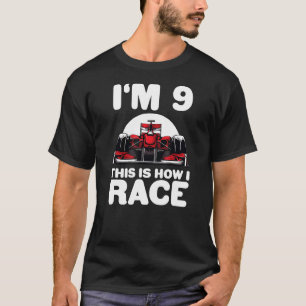 Camiseta Carro de corrida para crianças 9º aniversário 9º a