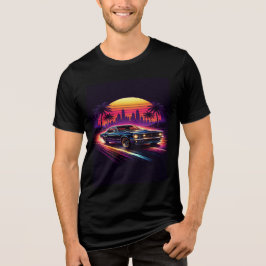 Camiseta Carro de Corrida Preto Mens
