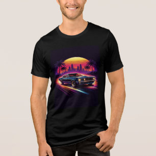 Camiseta Carro de Corrida Preto Mens