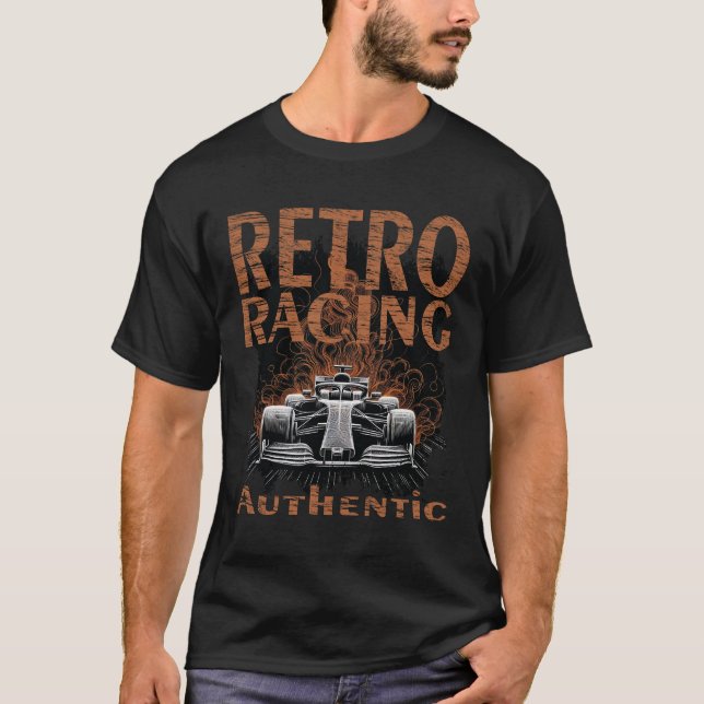 Camiseta Carro de corrida retrô autêntico (Frente)