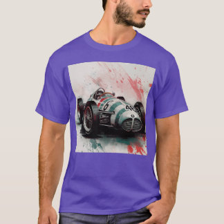 Camiseta Carro de corrida retrô vintage engraçado família v