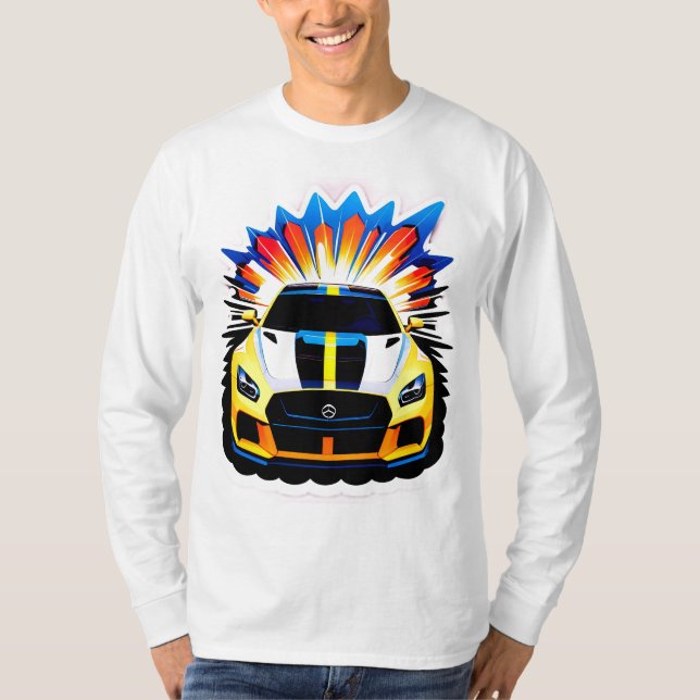Camiseta Carro de Corrida Vibrante (Frente)