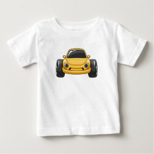 Camiseta Carro de Desenho Animado Amarelo