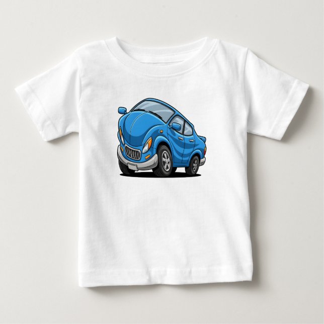 Camiseta Carro de Desenho Azul (Frente)