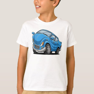 Camiseta Carro de Desenho Azul