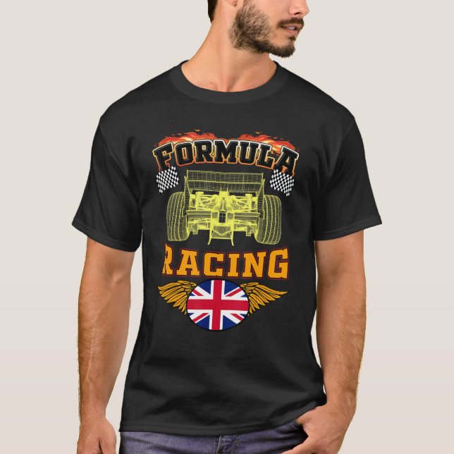 Camiseta Carro de Fórmula de Fórmula para Raça Automática B (Frente)