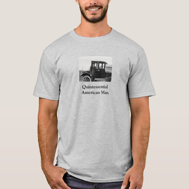 Camiseta Carro de Imagem Antiquado Real com Proprietário (Frente)