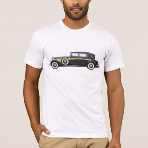 Camiseta Carro de Luxo Clássico Vintage Preto e Dourado