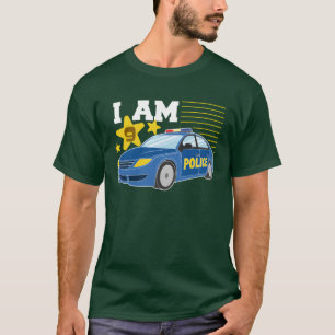 Camiseta Carro de Polícia Aniversário Eu sou amigo vintage