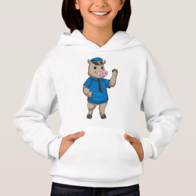 Camiseta Carro de polícia com chapéu de polícia (Frente)