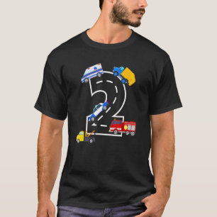 Camiseta Carro de polícia de bombeiros de segundos aniversá