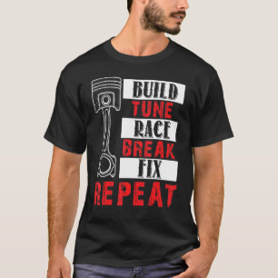 Camiseta Carro de Repetição de Correção de Raça de Ajuste d
