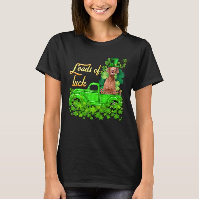 Camiseta Carro De Sorte, Vizsla Rua Dia De Patrick (Frente)