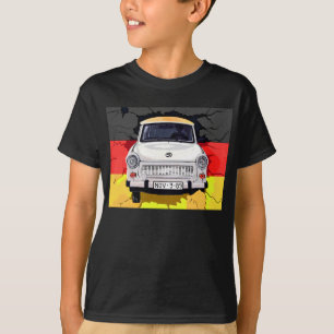 Camiseta Carro de Trabant e bandeira alemão, muro de Berli