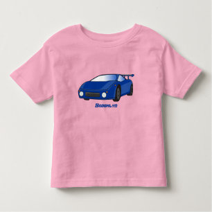 Camiseta Carro desportivo azul com ilustração de airfoil