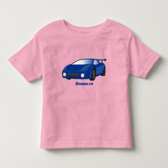 Camiseta Carro desportivo azul com ilustração de airfoil (Frente)