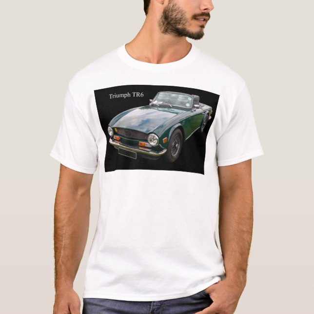 Camiseta Carro desportivo clássico Triumph TR6 (Frente)