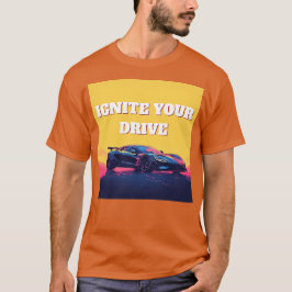 Camiseta Carro desportivo futurista sobre gradiente artísti