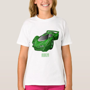Camiseta Carro desportivo verde com ilustração aerofoil