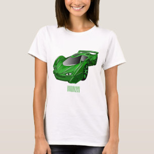 Camiseta Carro desportivo verde com ilustração aerofoil