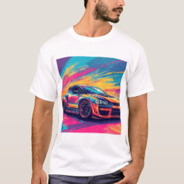 Camiseta Carro desportivo vibrante numa Abstrato dinâmica