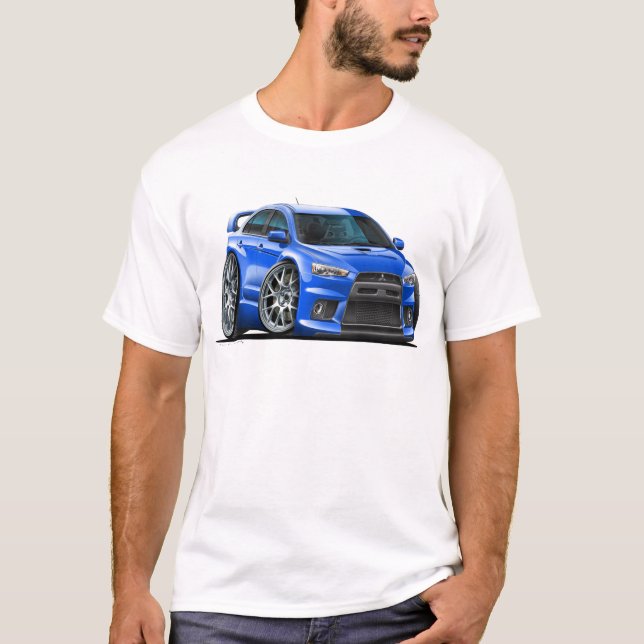 Camiseta Carro do azul de Mitsubishi Evo (Frente)