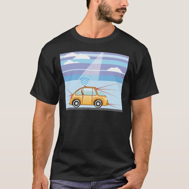 Camiseta Carro Driverless. Auto-conduzindo o carro (Frente)