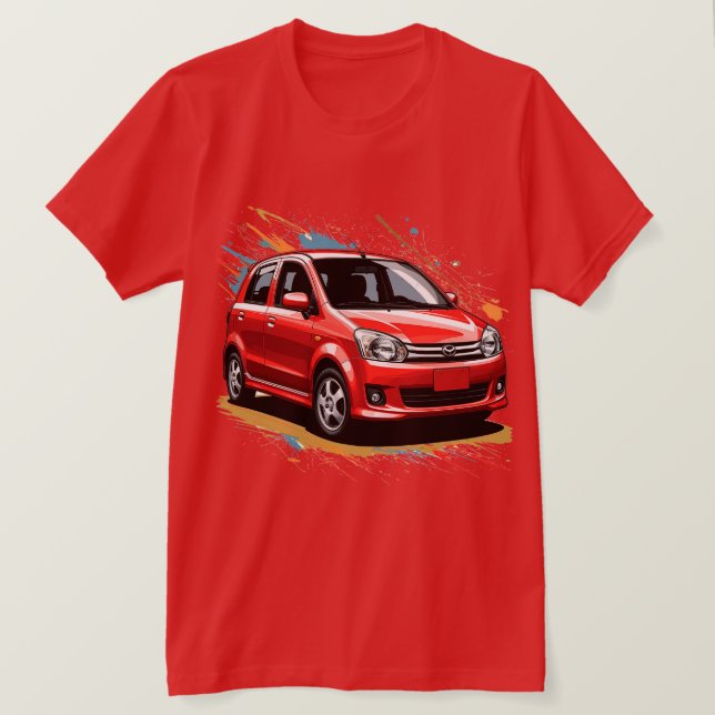 Camiseta Carro Elétrico com Salpicos de Cores Vibrantes (Frente do Design)