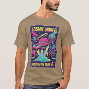 Camiseta Carro Espacial Neon Retro