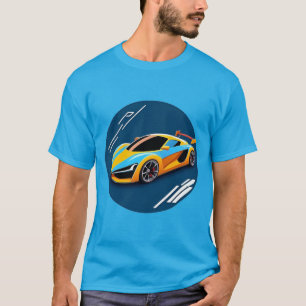 Camiseta Carro Esportivo Amarelo Estilo Blue Motion Art