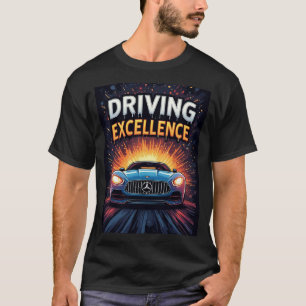 Camiseta Carro Esportivo Azul Arte de Rajada do Pôr do Sol 
