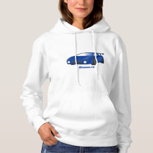 Camiseta Carro esportivo azul com ilustração de aerofólio