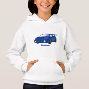Camiseta Carro esportivo azul com ilustração de aerofólio