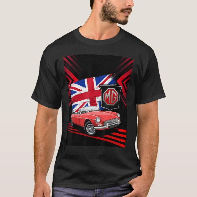Camiseta Carro Esportivo Clássico Britânico - MG MGB Conver (Frente)