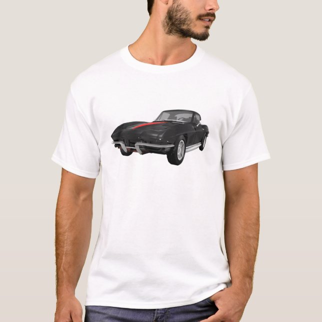 Camiseta Carro Esportivo Corvette 1967: Término Preto: (Frente)
