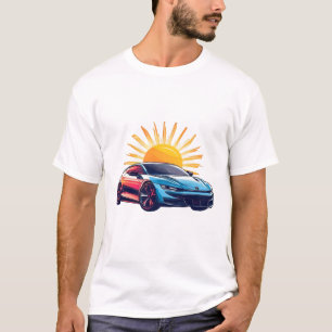 Camiseta Carro Esportivo de Corrida Estilizado