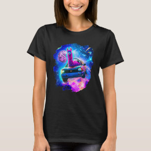 Camiseta Carro Esportivo legal Llama No Espaço Alpaca Lla