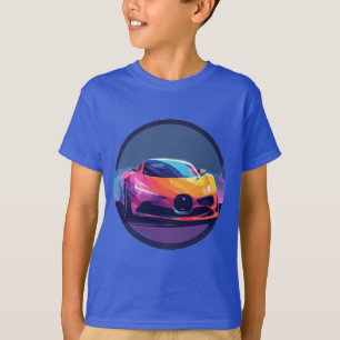 Camiseta Carro Esportivo Renderizado de Forma Vibrante