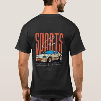 Camiseta Carro Esportivo Retrô em Grade Neon