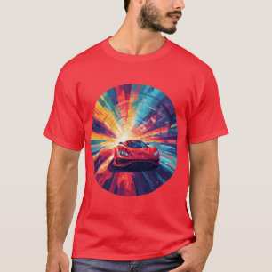 Camiseta Carro Esportivo Vermelho Vibrante em um Design Esp