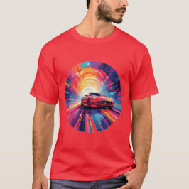 Camiseta Carro esportivo vermelho vibrante em um Design esp