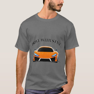 Camiseta Carro Esportivo Vibrante com Brilho Neon