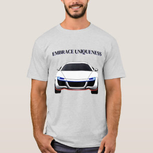Camiseta Carro Esportivo Vibrante com Brilho Neon