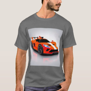 Camiseta Carro Esportivo Vibrante com Brilho Neon