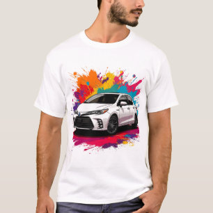 Camiseta Carro esportivo vibrante com toque de cores