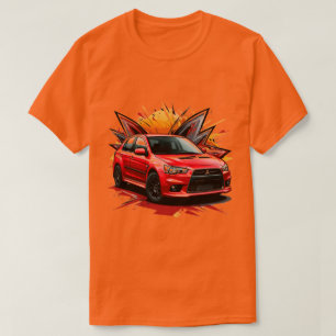 Camiseta Carro esportivo vibrante com toque de cores