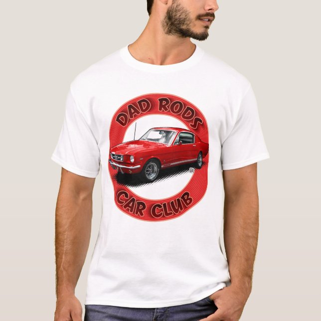 Camiseta Carro FastBack Pônei Vermelho Dad Rods Ca (Frente)