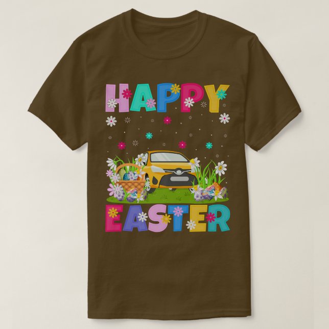Camiseta Carro Felz pascoa Coelhinha Páscoa Carro Cony Domi (Frente do Design)